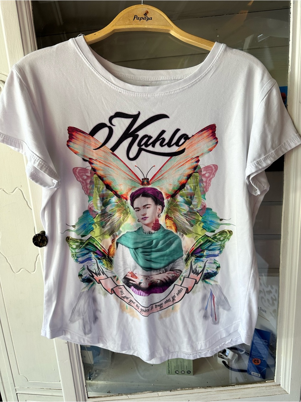Kahlo Graphic Tee in White with Multicolor Art